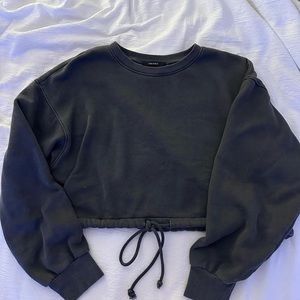 Black cropped hoodie